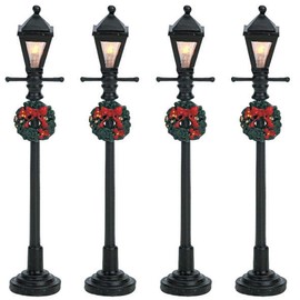 Lemax Village Collection 4" Gas Lantern Street Lamp, Set Of 4 #64498