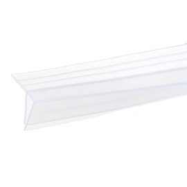 METALLIXITY Glass Door Seal Strip (118"), Drip Rail (7/16") Fit for Glass (1/4") F Type Frameless Door Sweep - for Bathroom, Office