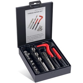 Kolvoii M10X1.5 Thread Repair Kit, Metric Helicoil Thread Repair Kit with HSS Drill Bits Thread Inserts Taps Break Off Installation Tools