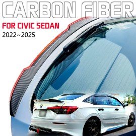 Unbranded FOR 2022-2025HONDA CIVIC SEDAN V STYLE CARBON FIBER SPORT TRUNK SPOILER WING US