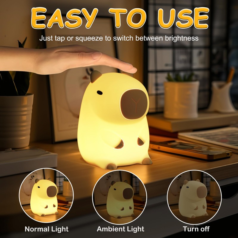 Lampeez Night Light, LED Light, Nursing Light, Capybara, Bedside Lamp,
