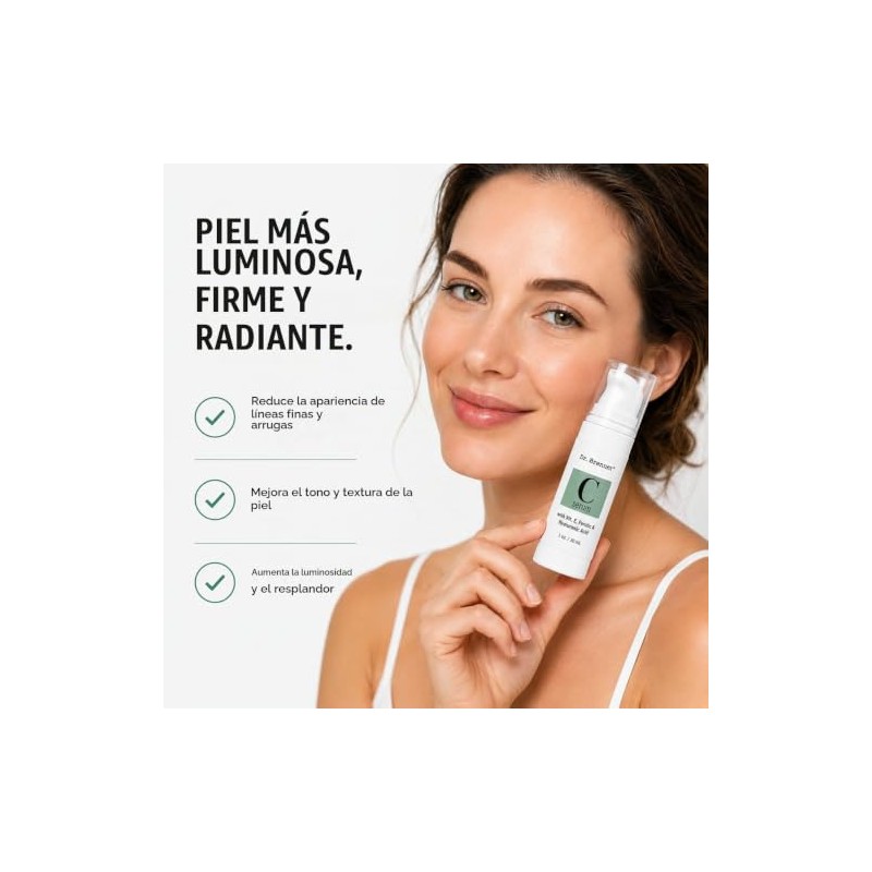 Dr. Brenner Suero de vitamina C 20% puro ácido L-ascórbico,