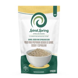 Spiral Spring Espirulina Orgánica  Quinoa y Cocoa 100 Natural, Bolsa de 200 Gr con Mezcla de Polvo de Quinoa, Cocoa y Espirulina Máxima.              
