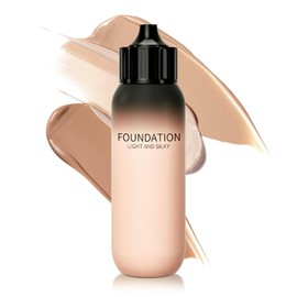 Silky Full Coverage Liquid Foundation - Lightweight & Waterproof Silky Moisturizing Foundation, Oil-Free & Nourishing Formula Concealer for Flawless Face Makeup & All Skin Types(#02 Natural)