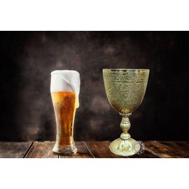 THE ANTIQUE HOUSE Chalice Goblet Brass Royal Celebrations Elegant Wine Drinkware Princess Bride Collection Vampire Flute Brass Vessel Relic Caliz Copa Catholic Fantasy Mug 1 Pcs