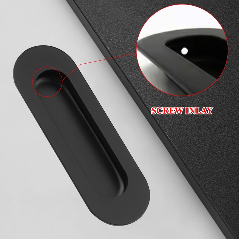 Fihatokus Sliding Pocket Door Handles with Edge Pull,6 inch Oval