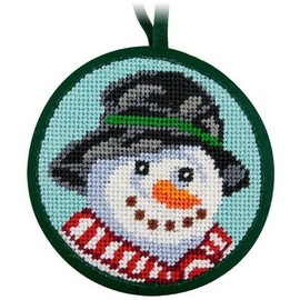 Snowman Christmas Ornament - Needlepoint Kit