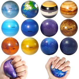 Mini Planeten Pack of 12 Inflatable Foam Balls, Foam Balls, Toy Balls, Foam Balls, Children's Toy, Anti Anxiety Toy, Relief, Relaxation for Children and Adults