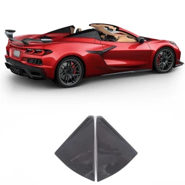 Carbon Fiber Rear Side Window Louver Cover Trim Compatible with Corvette C8 Stingray 2020-2023, ABS Plastic Carbon Fiber Pattern Rear Quarter Window Cover Trim C8 Accessories (Black)