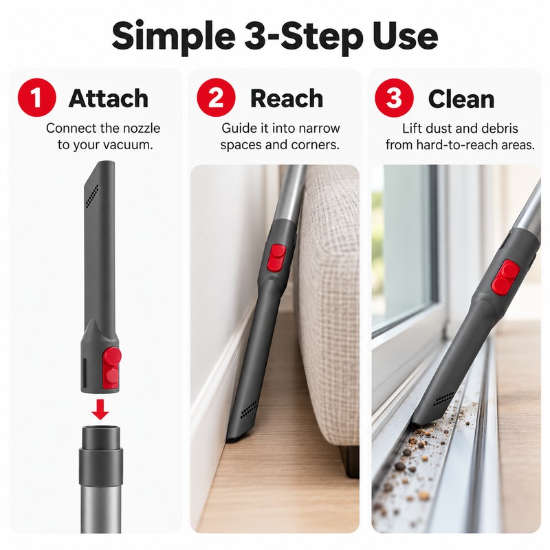 Vacuum Attachment Tool Kit for Cleaning – Brush & Long