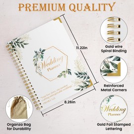 Project24 Wedding Planner Hard Cover, Organza Bag for Durability Wedding Planning Book, Wedding Planning, Wedding Planning Book And Organizer, Wedding Planner Book, Wedding Binder, Blanco