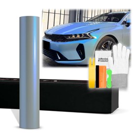 20"x60" (1.6FTx5FT) Gray Blue PET Space Candy Gloss Chameleon Metallic Color Shift Color Change Vinyl Wrap Auto Car Sticker Decal Film Sheet Bubble Free Air Release Technology with Tool Kit