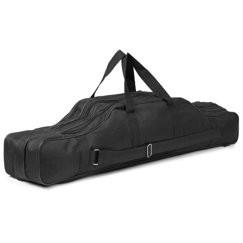 3 Layers Fishing Pole Bag Portable Folding Rod Carry Case