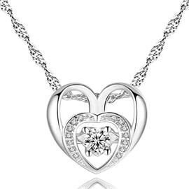 Collar y Dije de Plata .925 + Regalo Corazón Azul Foto Brillante Cristal Austriaco Mujer Amor Aniversario Novia Detalle Cadena Dije Ideal Navidad Mama Zirconia Ajustable Colgante Joya Amor Pareja Elegancia Moderna Sencillo Circonita