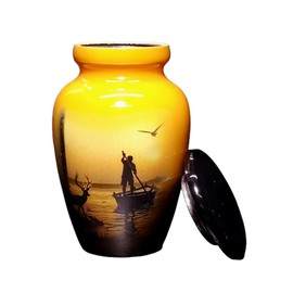 UR Urns Keepsake Cremation Urn - Deer Pattern, Multicolor Metal, 3 cu.in. (3.75 x 2.25 x 3.75 inches)