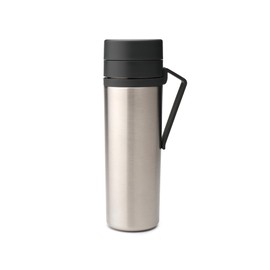 Brabantia - Make & Take Insulated Flask with Belt-Clip, Keeps Drinks Hot for 6 Hours or Cold for 12 Hours, Leak-Proof and Dishwasher Safe - Dark Grey, 0.5L