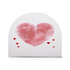 Napkin Holders,Standing Napkin Holder Fingerprint Love Heart for Kitchen Counter, Dining Table, Bathroom and More