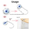 MYLEUS 6Pcs Marble Pattern Foldable Handbag Hook, Zinc Alloy Purse
