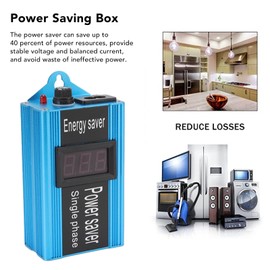 Pssopp Power Saver, Smart Power Energy Saver Aluminium Alloy 100KW Power Saving Box Electricity Energy Saver Power Saver Energy Saver for Home Blue