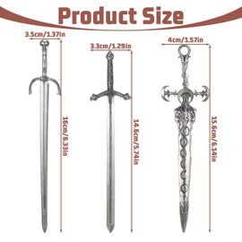 Molain 3Pcs Sword Hair Pin Set, Gothic Viking Medieval Renaissance Hair Accessories Medieval Hair Sticks Renaissance Hair Jewelry for Women