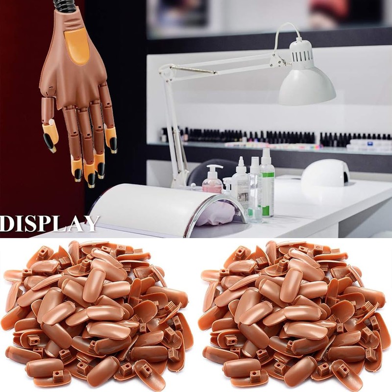 AKOAK 100 Pcs Acrylic Nail Practice Fingers, Replacement Patch Head,