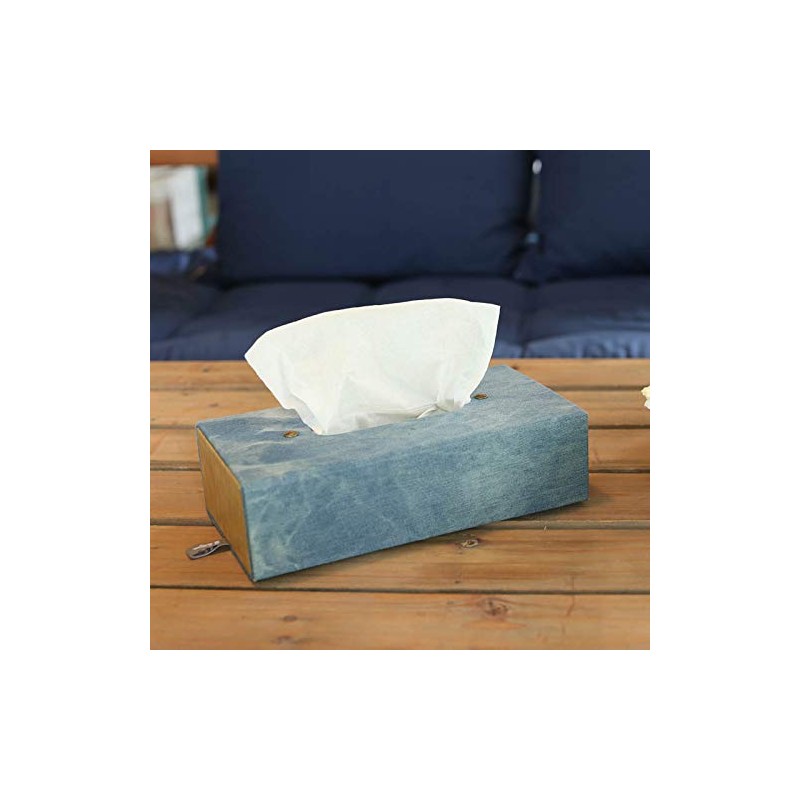 Dulton H20-0155LDM Cover, Fall Double Tissue Box, Light Denim, Height