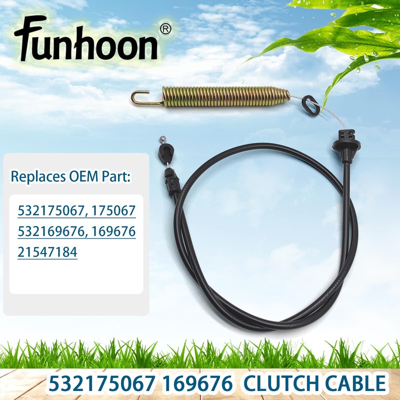 Funhoon Lawn Mower Clutch Cable 175067 for Craftsman LT1000 LT2000