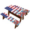 Binienty American Flag Picnic Table Cover with Bench Cover Set