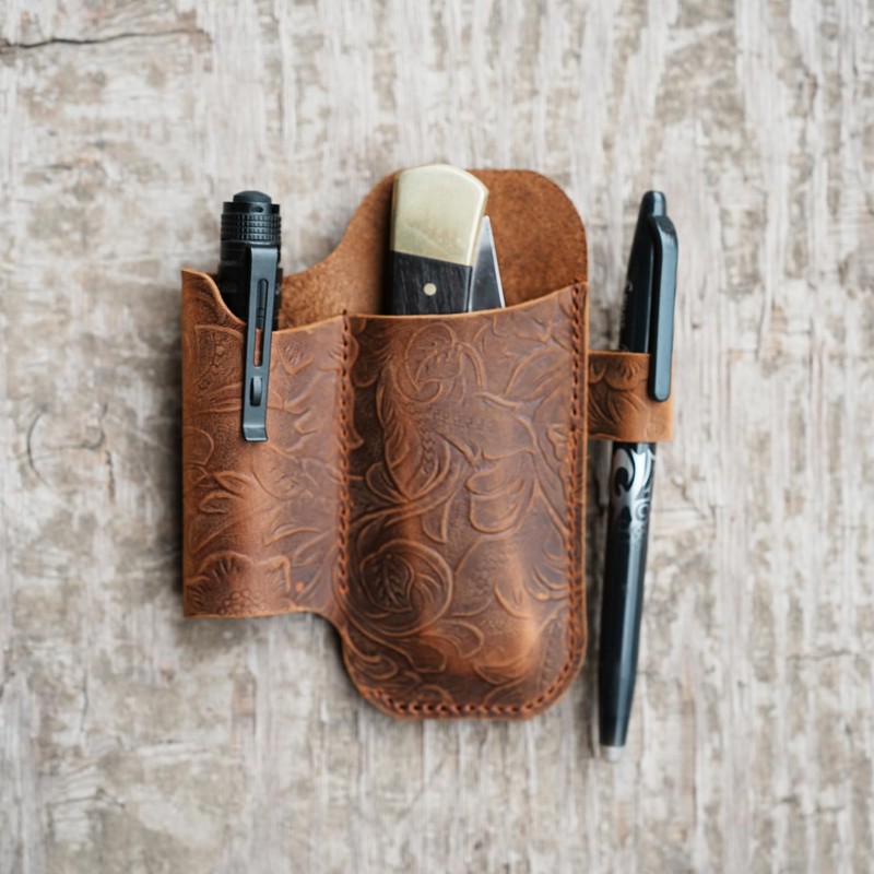 JJNUSA Multitool Leather Folding Pocket Leather Knife Sheath for 4"