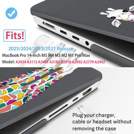 Mektron Case for M5 MacBook Pro 14 inch 2025 Model A3434 A3112 Fit 2024-2021 Model M4 A3112 A3401 A3185 M3 A2918 A2992 M2 A2779 M1 A2442 Pro/Max, Hard Shell Cover for MacBook Pro 14", Black