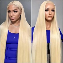 VIPbeauty 613 Lace Front Wig Human Hair Blonde 13X6 HD Transparent Lace Front Wigs for Women 200 Density Blonde Glueless 26 Inch HD Straight Lace Frontal Wigs Human Hair Pre Plucked