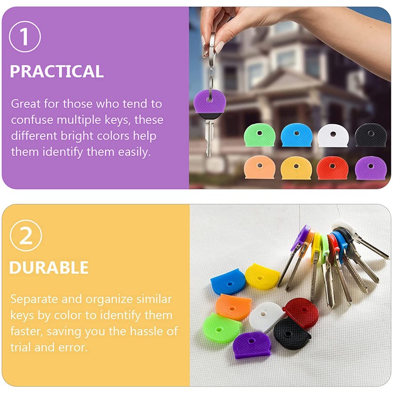 24 PCS Key Covers Flexible Key Caps 2.5 cm Key