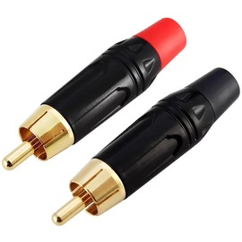 Greluma 2 x RCA Connectors, Gold-Plated Solder Connectors for Audio Phono, RCA Cable Connector