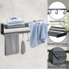 FASDRESS Foldable Towel Bar with Shelf, Wall Mounted Bathroom Towels