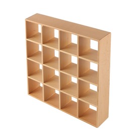 FONGKNOX Dollhouse Bookshelf 16 Grid Mini Display Shelf 1:12 Miniature Bookshelf Wall Rack Stand Wooden Dollhouse Furniture Dollhouse Accessories Decorations