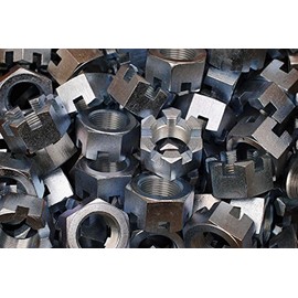 (8) Slotted Hex Castle Nuts 1-1/4-12 Fine Thread Zinc Plated 1-1/4"-12