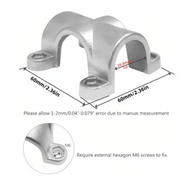 Keehui Marine Grade 316 Steel Stainless Tube Mount handrail Cross Tube Clamp for 1inch Tube (1SET)