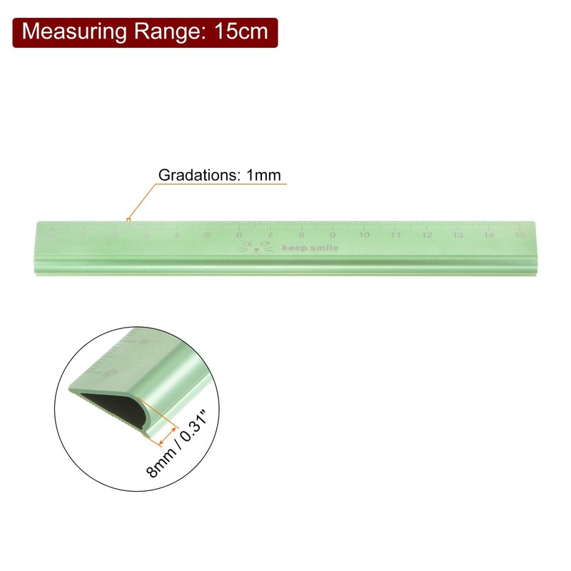 sourcing map Aluminum Hollow Scale Ruler 15cm Metric Triangular Metal