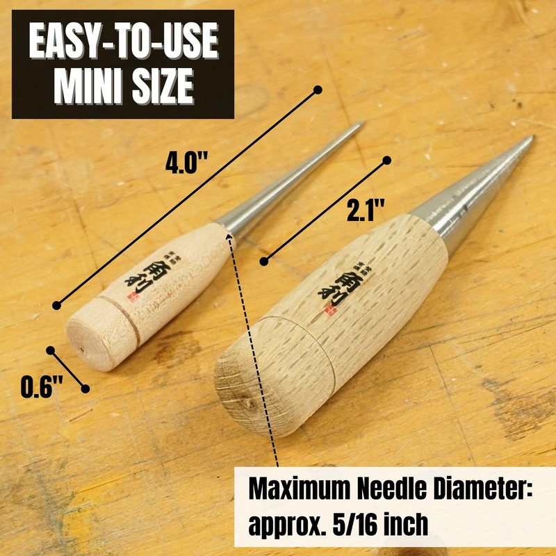 KAKURI Mini Scratch Awl Tool 4" - Tapered Awl for