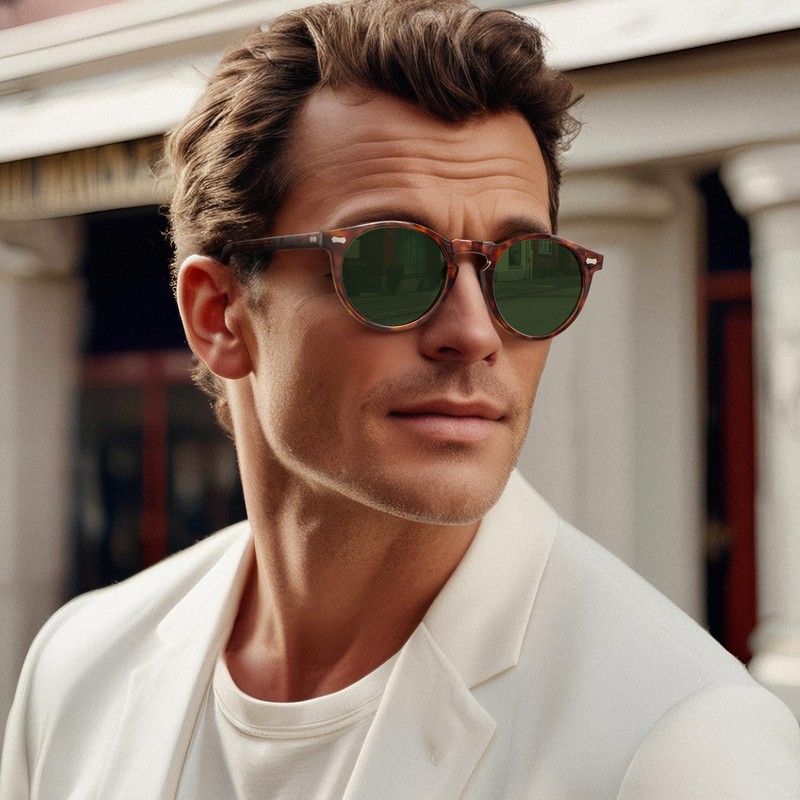 CARFIA Vintage Polarized Sunglasses for Men UV400 Protection Hand-polished Acetate