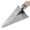 Rounded tip triangular forged pointing trowel with beech wood handle
