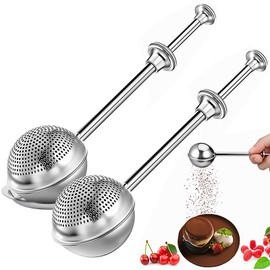 Numola Flour Sifter for Baking, Powdered Sugar Shaker Duster for Sourdough Bread, One-hand Operation Sugar Dispenser with Stainless Steel