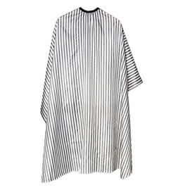 WUERKIYA Hairdressing Cape, Fashion Stripes Hairdressing Gown Barbers Cape, Full-Length Waterproof Hair Cutting Gowns for Hair Styling, Cuts and Colours, Large Size 165x145cm?White?