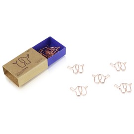 DESIGNMANUFAKTUR BERLIN GOLDCLIPS Cute Decorative Clips Paper Clips Bookmark Paper Clip Rose Gold-Plated in Beautiful Packaging Elephant Motif