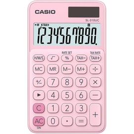 CASIO Taschenrechner SL-310UC, 10-stellig, Trendfarben, Steuerberechnung, Tausenderunterteilung, Solar-/Batteriebetrieb