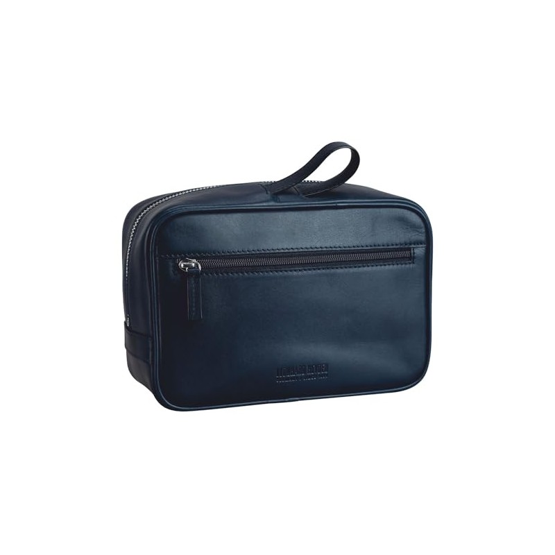 Leonhard Heyden Montreal Leather Toiletry Bag 25 cm, navy