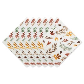 DII Thankful Autumn Collection Fall Tabletop Decoration, Square Napkin Set, 20x20, Fall's Bounty, 6 Piece