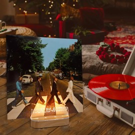 YuanDian Vinyl Record Holder Light Up Now Playing Stand Spinning Wooden Acrylic Album