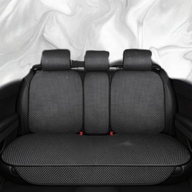 Auto Newer Luxury Breathable Car Seat Cover,Rear Car Seat Protector, Fit Four Seasons of Universal Automotive Vehicle Cushion Cover, Compatible with 91% Cars,SUV,Trucks (Black,Rear Seats)