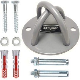 Stryser Wall Ceiling Mount Wall Mount in X Ceiling Mount for Sling Trainer Sling Trainer Gym Rings Aerial Yoga Swing Battle Rope Boxing Equipment Includes Screws and Dowels